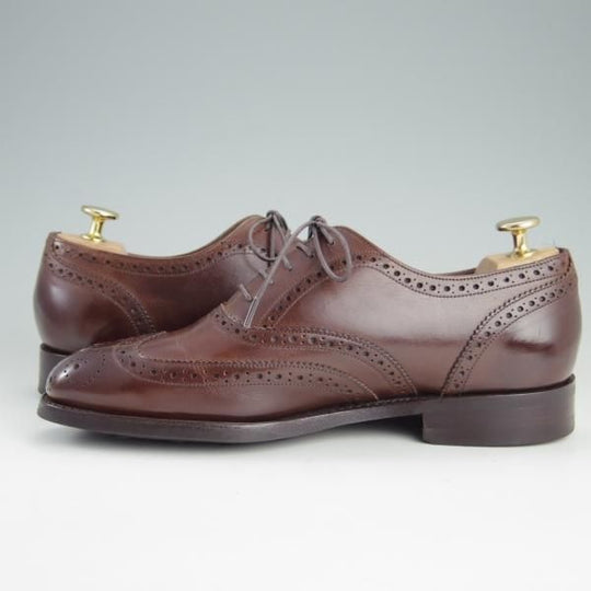 極上★(英)BARKER/バーカー 5.5F【ダイナイトソール仕様★グッドイヤーウェルテッド製法/フルブローグ】カーフ/濃茶/メンズ★f027