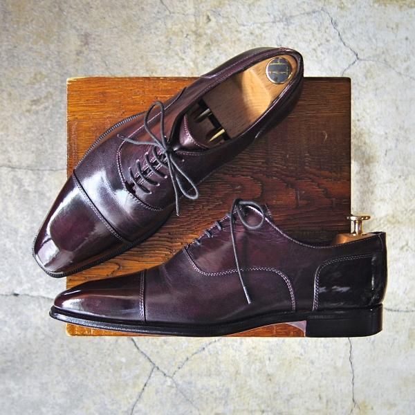 極上★(伊製)Cerbero/チェルベロ SIZE 41.5【★ストレートチップ】カーフ/赤茶/メンズ★f029