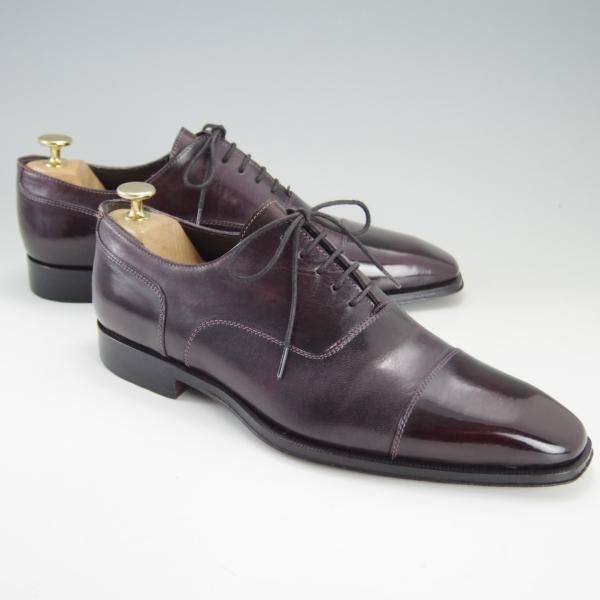 極上★(伊製)Cerbero/チェルベロ SIZE 41.5【★ストレートチップ】カーフ/赤茶/メンズ★f029