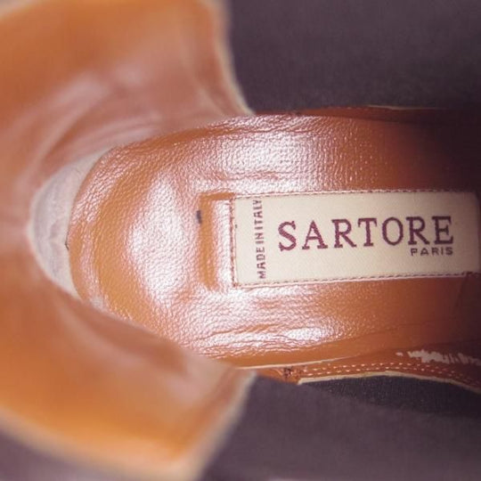美品★(仏)サルトル(レディース) SIZE 37.5【定価10万円程度★サイドゴアブーツ/PARMAレザー】SR2803/黒/SARTORE★f030