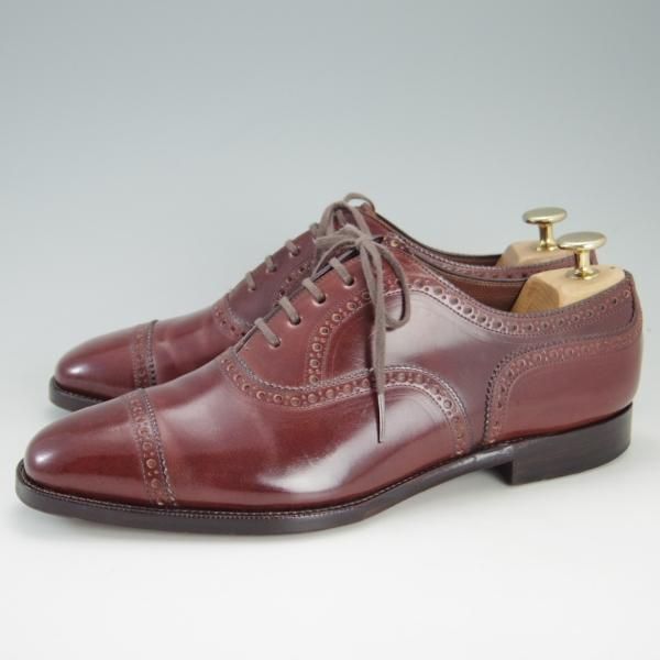 美品★宮城興業 6.5E【定価￥79,920-★コードバン仕様/クォーターブローグ/YOUKIHI】赤茶/World Footwear Gallery/MIYAGI KOGYO★f032