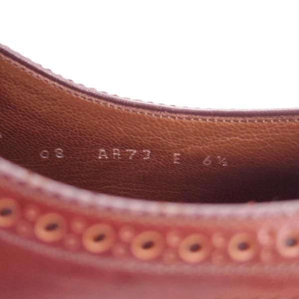 美品★宮城興業 6.5E【定価￥79,920-★コードバン仕様/クォーターブローグ/YOUKIHI】赤茶/World Footwear Gallery/MIYAGI KOGYO★f032