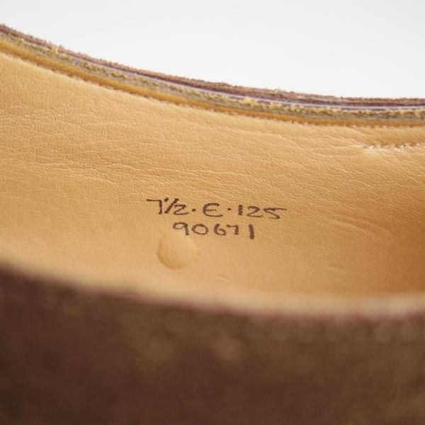 美品★エドワードグリーン 7.5E【定価￥168,000-★(仏)MASSARO別注】125ラスト/プレーントゥ/スエード/濃茶/マサロ/EDWARD GREEN★f034