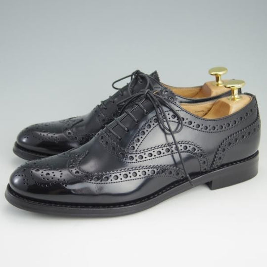 極美品★チャーチ(レディース) SIZE 38【定価￥86,900-★バーウッド/BURWOOD WG】ポリッシュドバインダーカーフ/黒/Church's★f037