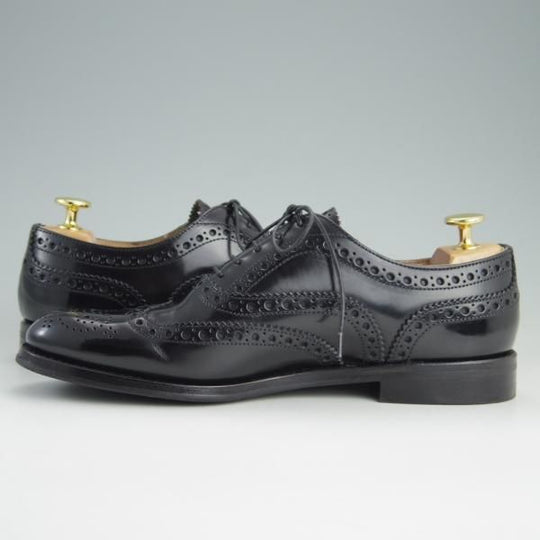 極美品★チャーチ(レディース) SIZE 38【定価￥86,900-★バーウッド/BURWOOD WG】ポリッシュドバインダーカーフ/黒/Church's★f037