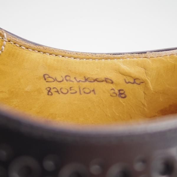 極美品★チャーチ(レディース) SIZE 38【定価￥86,900-★バーウッド/BURWOOD WG】ポリッシュドバインダーカーフ/黒/Church's★f037