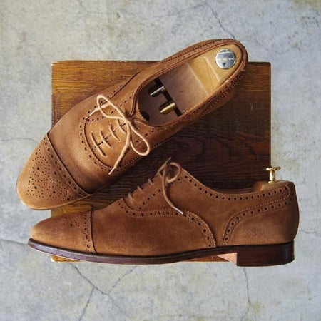 極上★クロケット&ジョーンズ 9.5E【定価￥86,900-★WESTFIELD/ウエストフィールド】341ラスト/セミブローグ/茶/Crockett&Jones★f040