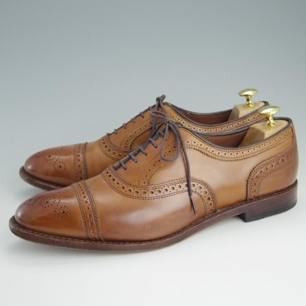 美品★(米)アレンエドモンズ 10.5D【定価￥75,900-★Strand/ストランド】セミブローグ/カーフ/WALNUT/茶/ALLEN EDMONDS★f047