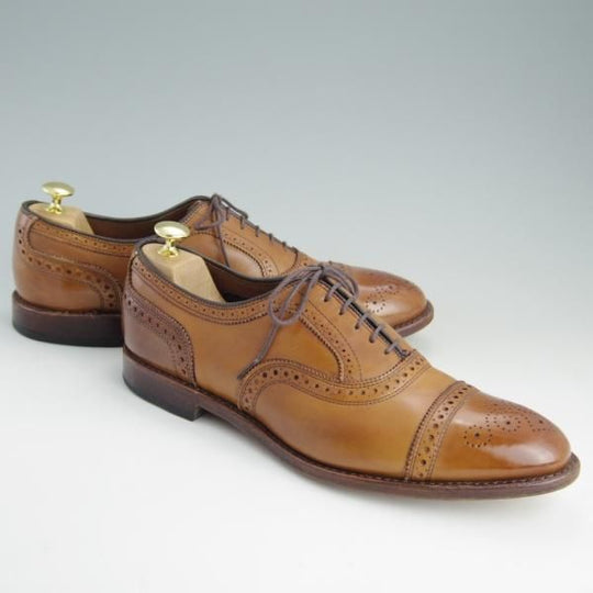 美品★(米)アレンエドモンズ 10.5D【定価￥75,900-★Strand/ストランド】セミブローグ/カーフ/WALNUT/茶/ALLEN EDMONDS★f047