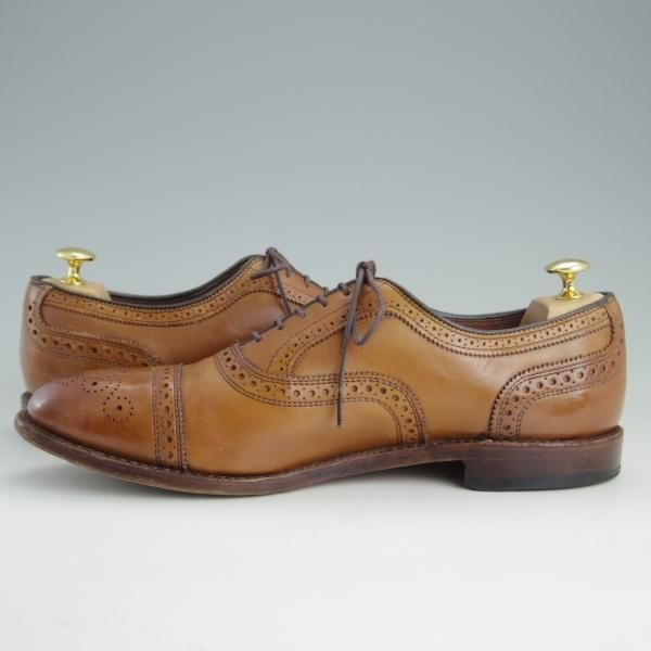 美品★(米)アレンエドモンズ 10.5D【定価￥75,900-★Strand/ストランド】セミブローグ/カーフ/WALNUT/茶/ALLEN EDMONDS★f047