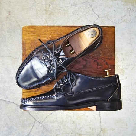 極上★(米)YUKETEN/ユケテン 8C【コードバン仕様★(貴重)ホーウィン社スタンプ多数】10815/モカシン/Uチップ/黒/メンズ/YUKETEN★f056