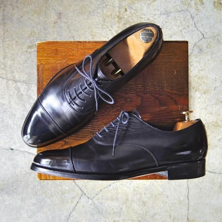 極美品★トレーディングポスト SIZE 7.5【定価￥45,360-★ストレートチップ/1200】カーフ/黒/メンズ/Trading Post★f059