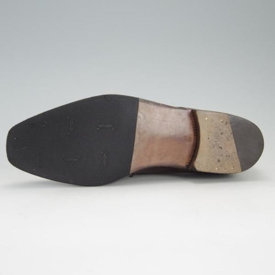 美品★(伊)エンツォ・ボナフェ SIZE 41.5【★ハンドソーンウェルテッド製法/九分仕立て】銀座オサダ別注/Uチップ/茶/Enzo Bonafe★f061