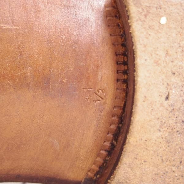 美品★(伊)エンツォ・ボナフェ SIZE 41.5【★ハンドソーンウェルテッド製法/九分仕立て】銀座オサダ別注/Uチップ/茶/Enzo Bonafe★f061