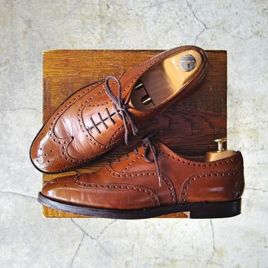 極上★チャーチ 70E/UK7【貴重★73ラスト/CHETWYND/チェットウィンド】4都市ロゴ/フルブローグ/カーフ/茶/メンズ/Church's★f065