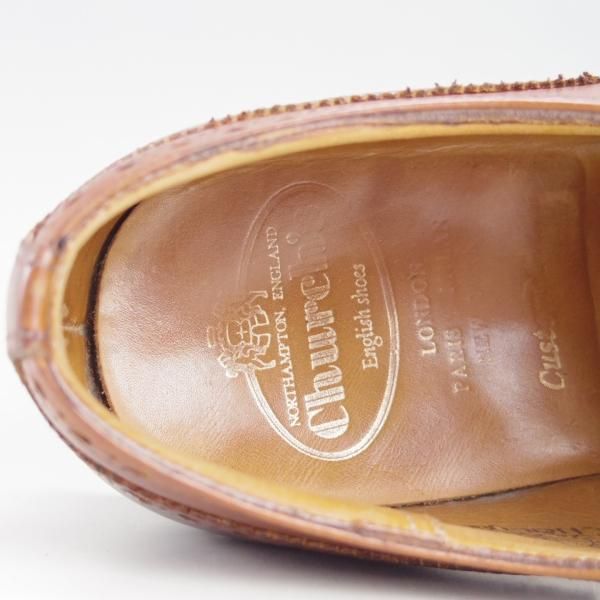 極上★チャーチ 70E/UK7【貴重★73ラスト/CHETWYND/チェットウィンド】4都市ロゴ/フルブローグ/カーフ/茶/メンズ/Church's★f065