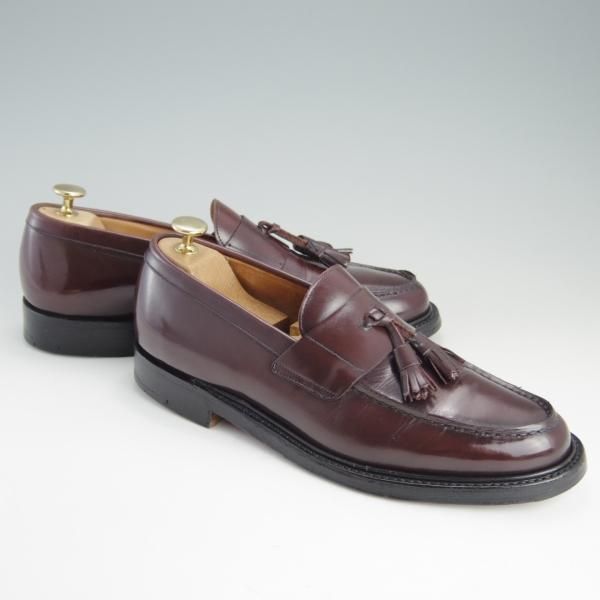 極上★チャーチ UK7程度/75D【★タッセルローファー/CHEADLE】106ラスト/ポリッシュドバインダーカーフ/赤茶/メンズ/Church's★f068