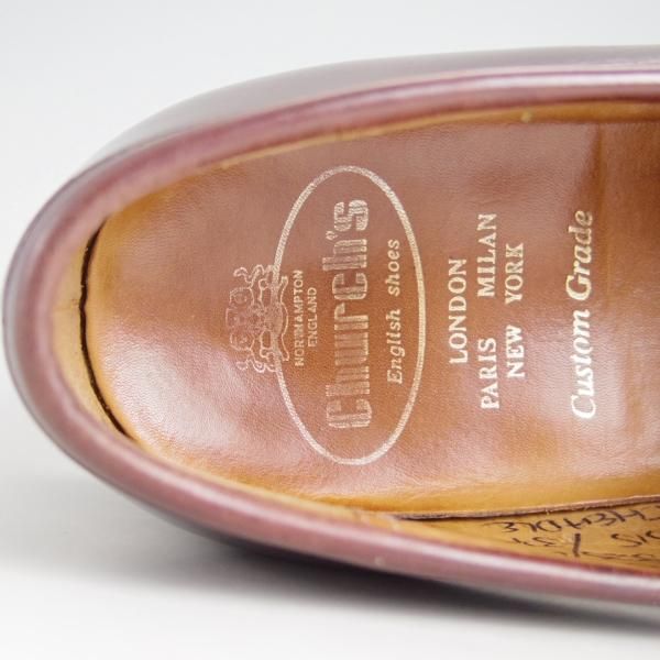 極上★チャーチ UK7程度/75D【★タッセルローファー/CHEADLE】106ラスト/ポリッシュドバインダーカーフ/赤茶/メンズ/Church's★f068