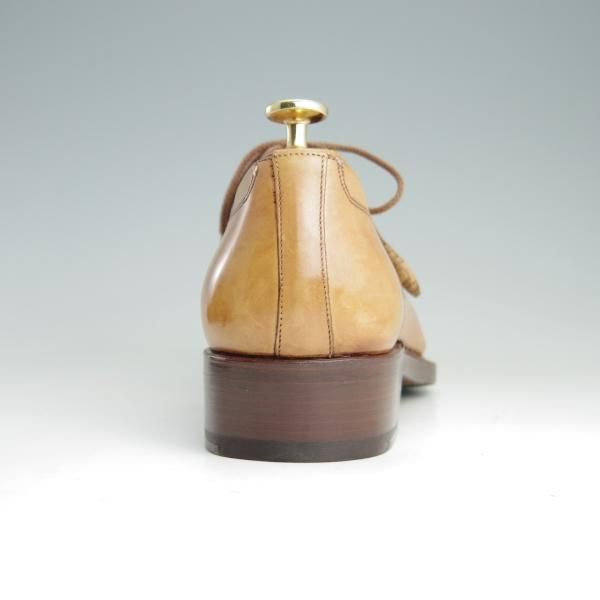 未使用★(伊)サントーニ SIZE 7.5【貴重★グッドイヤーアルタッコ製法/オックスフォードシューズ】6389/カーフ/薄茶/Santoni★f072