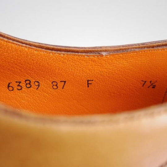 未使用★(伊)サントーニ SIZE 7.5【貴重★グッドイヤーアルタッコ製法/オックスフォードシューズ】6389/カーフ/薄茶/Santoni★f072