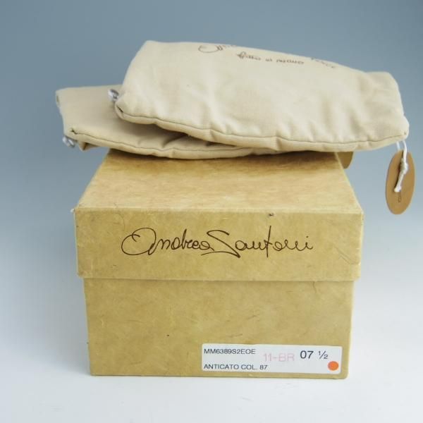 未使用★(伊)サントーニ SIZE 7.5【貴重★グッドイヤーアルタッコ製法/オックスフォードシューズ】6389/カーフ/薄茶/Santoni★f072