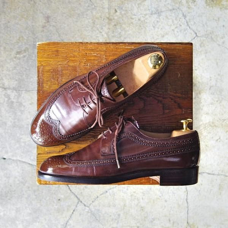 美品★(伊)タニノクリスチー SIZE 5【定価15万以上★ロングウイング/ABRUZZO】106502/ボックスカーフ/濃茶/TANINO CRISCI★f074