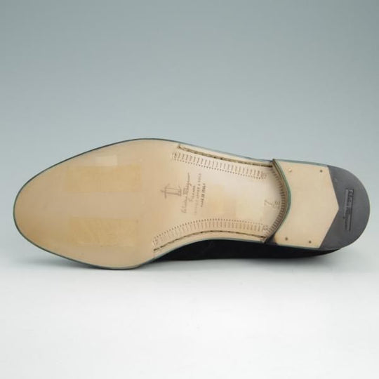 未使用★(伊)サルヴァトーレ・フェラガモ 7EE【★モンクストラップ】スエード/黒/メンズ/Salvatore Ferragamo★f075