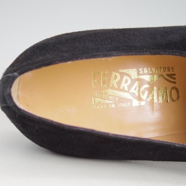 未使用★(伊)サルヴァトーレ・フェラガモ 7EE【★モンクストラップ】スエード/黒/メンズ/Salvatore Ferragamo★f075