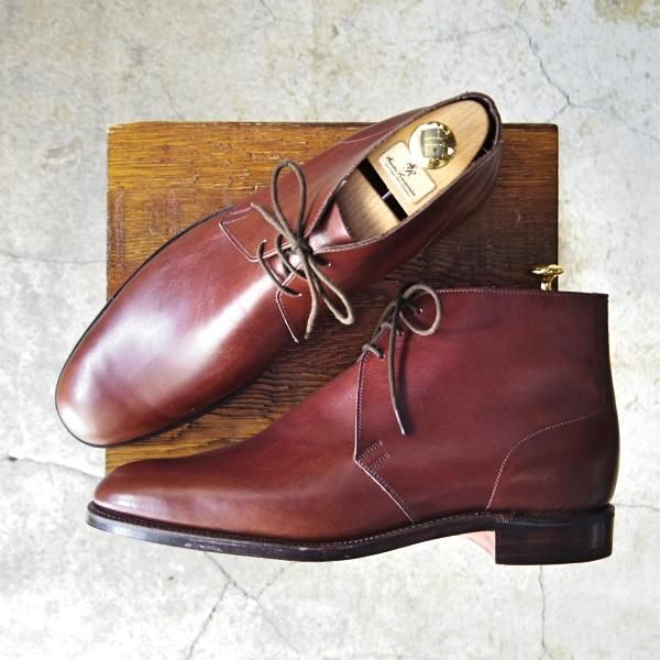 未使用★クロケット&ジョーンズ 9E【★(英)ポールセンスコーン別注/Poulsen Skone】チャッカブーツ/カーフ/茶/メンズ/Crockett&Jones★f076