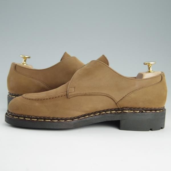 極上★パラブーツ SIZE 7【貴重★モンクストラップ/Uチップ】TEXソール/ヌバック/薄茶/メンズ/Paraboot★f078