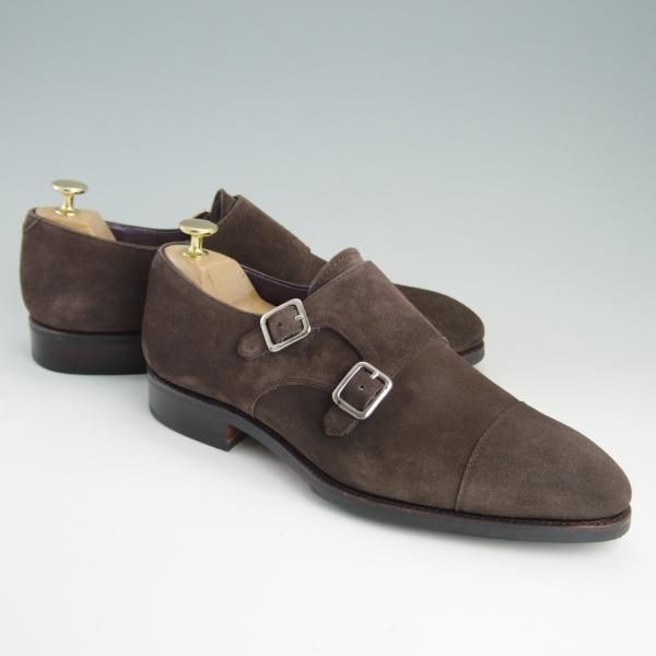 美品★(スペイン製)カルミナ SIZE 7.5【定価￥72,600-★ダブルモンク/80250】INCAラスト/TOMIRソール/スエード/MARRON/CARMINA★f079