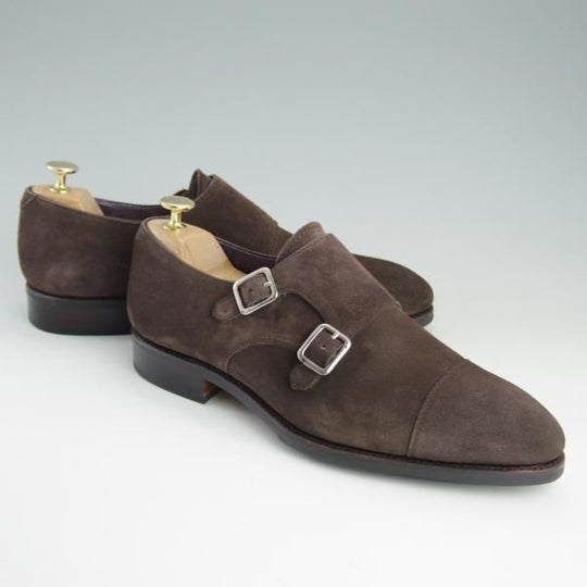 美品★(スペイン製)カルミナ SIZE 7.5【定価￥72,600-★ダブルモンク/80250】INCAラスト/TOMIRソール/スエード/MARRON/CARMINA★f079