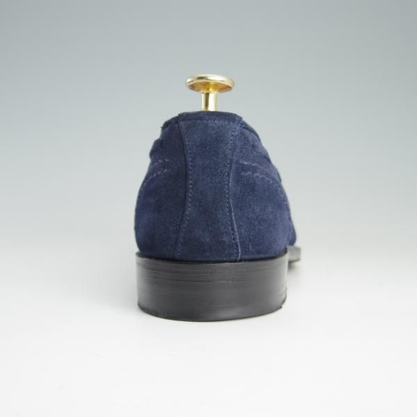 美品★(英)チーニー 5.5F【定価￥74,800-★タッセルローファー/HARRY】214ラスト/スリッポン/スエード/紺/メンズ/CHEANEY★f082