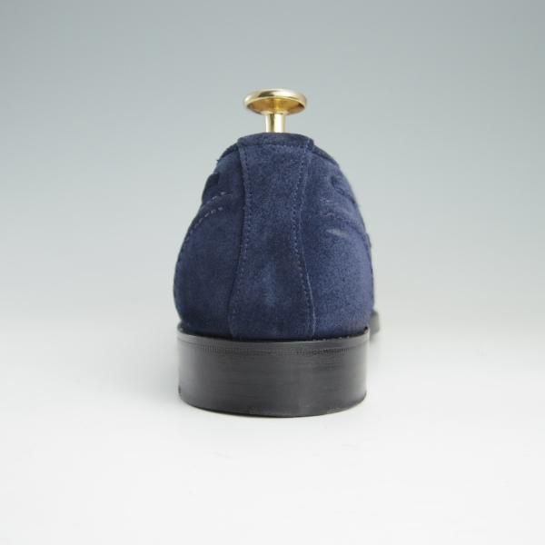美品★(英)チーニー 5.5F【定価￥74,800-★タッセルローファー/HARRY】214ラスト/スリッポン/スエード/紺/メンズ/CHEANEY★f082