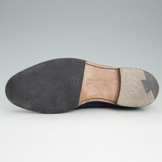 美品★(英)チーニー 5.5F【定価￥74,800-★タッセルローファー/HARRY】214ラスト/スリッポン/スエード/紺/メンズ/CHEANEY★f082