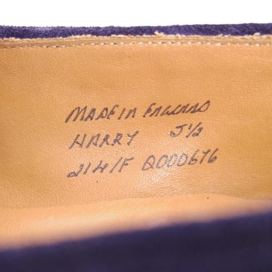 美品★(英)チーニー 5.5F【定価￥74,800-★タッセルローファー/HARRY】214ラスト/スリッポン/スエード/紺/メンズ/CHEANEY★f082