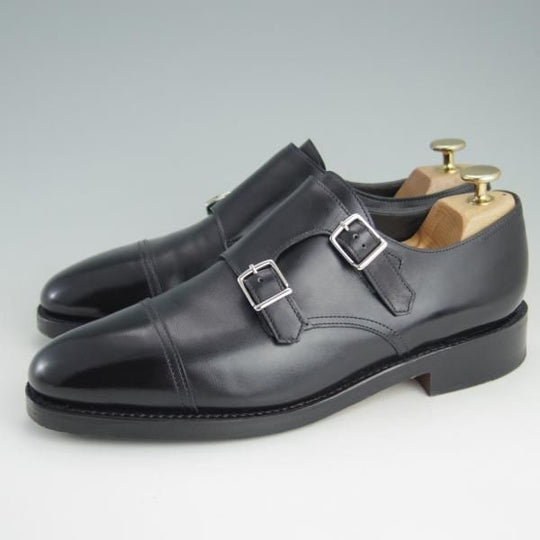 極美品★ジョンロブ UK6〜6.5D程度【定価￥206,800-★WILLIAM/ウィリアム】9795ラスト/ダブルモンク/カーフ/黒/メンズ/JOHN LOBB★f083