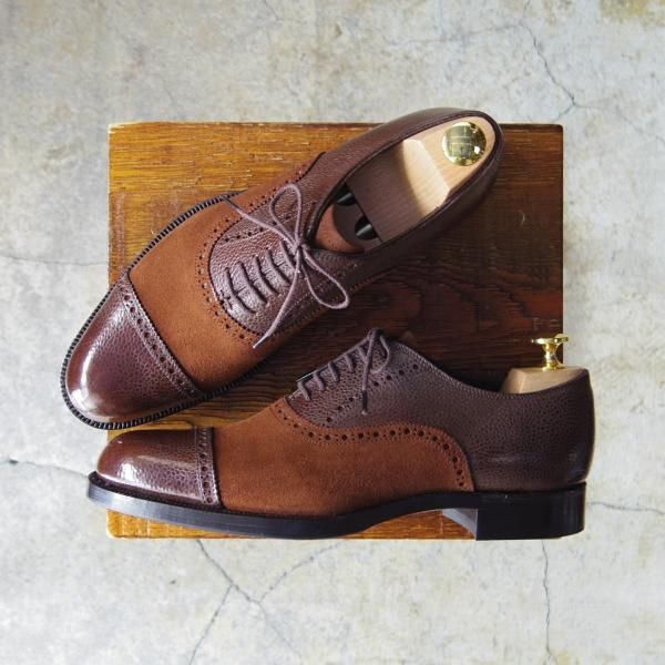 未使用★ジョンストン&マーフィー SIZE 24.5【コンビ仕様★クォーターブローグ】JM-1009TB/208/メンズ/Johnston&Murphy★f085