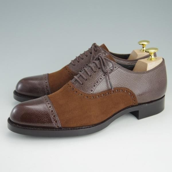 未使用★ジョンストン&マーフィー SIZE 24.5【コンビ仕様★クォーターブローグ】JM-1009TB/208/メンズ/Johnston&Murphy★f085