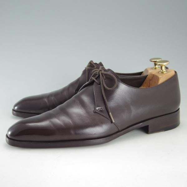 美品★(伊)DUCAL/デュカル SIZE 40.5【モデル定価￥90,720-★Vフロント/6625】プレーントゥ/カーフ/濃茶/デュカル★f086