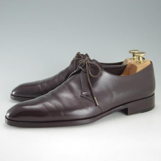 美品★(伊)DUCAL/デュカル SIZE 40.5【モデル定価￥90,720-★Vフロント/6625】プレーントゥ/カーフ/濃茶/デュカル★f086