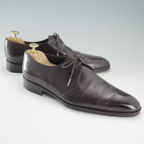 美品★(伊)DUCAL/デュカル SIZE 40.5【モデル定価￥90,720-★Vフロント/6625】プレーントゥ/カーフ/濃茶/デュカル★f086