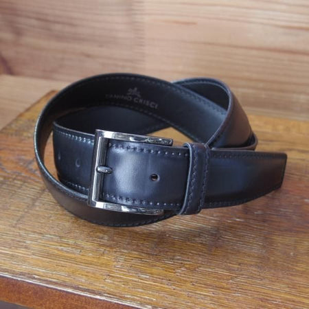 極上★(伊)タニノクリスチー 32インチ程度/83cm【★レザー/ベルト/黒/ビジネス】本革/メンズ/TANINO CRISCI★f094