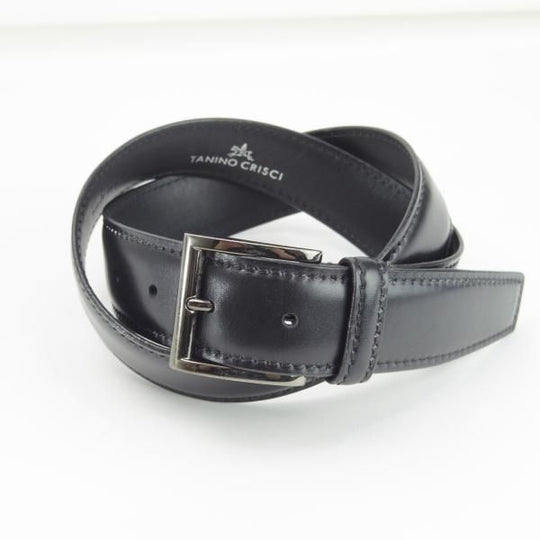 極上★(伊)タニノクリスチー 32インチ程度/83cm【★レザー/ベルト/黒/ビジネス】本革/メンズ/TANINO CRISCI★f094