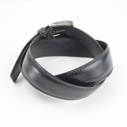 極上★(伊)タニノクリスチー 32インチ程度/83cm【★レザー/ベルト/黒/ビジネス】本革/メンズ/TANINO CRISCI★f094