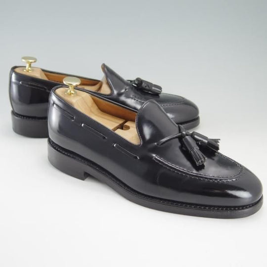 極上★(スペイン製)Berwick/バーウィック UK7.5程度【定価￥29,480-★グッドイヤーウェルテッド製法/タッセルローファー】2561/黒★f095