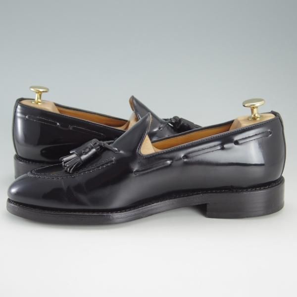 極上★(スペイン製)Berwick/バーウィック UK7.5程度【定価￥29,480-★グッドイヤーウェルテッド製法/タッセルローファー】2561/黒★f095