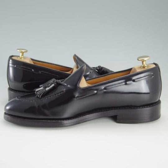 極上★(スペイン製)Berwick/バーウィック UK7.5程度【定価￥29,480-★グッドイヤーウェルテッド製法/タッセルローファー】2561/黒★f095