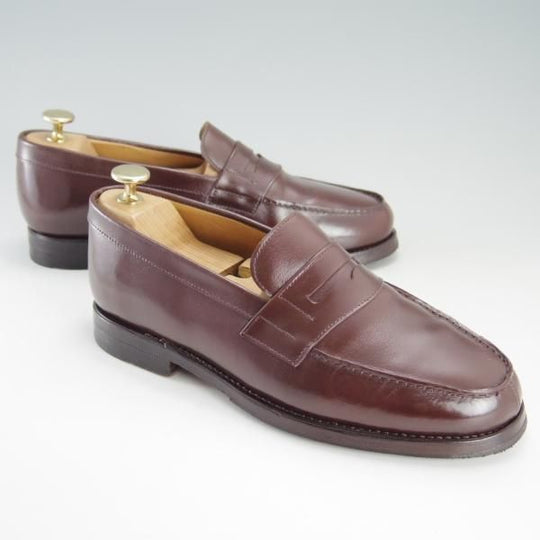 極上★(スペイン製)Berwick/バーウィック UK6.5程度【定価￥33,000-★グッドイヤーウェルテッド製法/コインローファー】4456/茶★f097