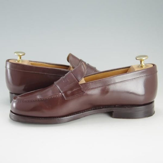 極上★(スペイン製)Berwick/バーウィック UK6.5程度【定価￥33,000-★グッドイヤーウェルテッド製法/コインローファー】4456/茶★f097